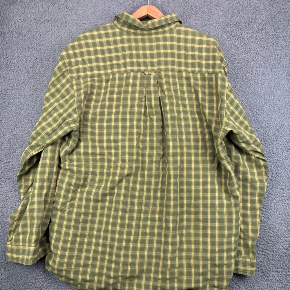 The North Face Mens Green Plaid Long Sleeve Button Up Hiking Shirt Size‎ XL